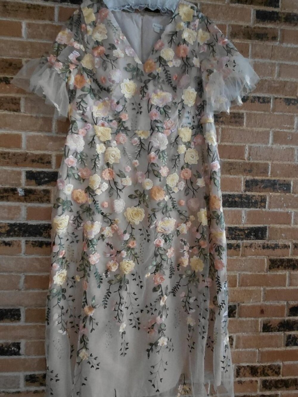 AW Bridal Embroidered Overlay Formal Dress